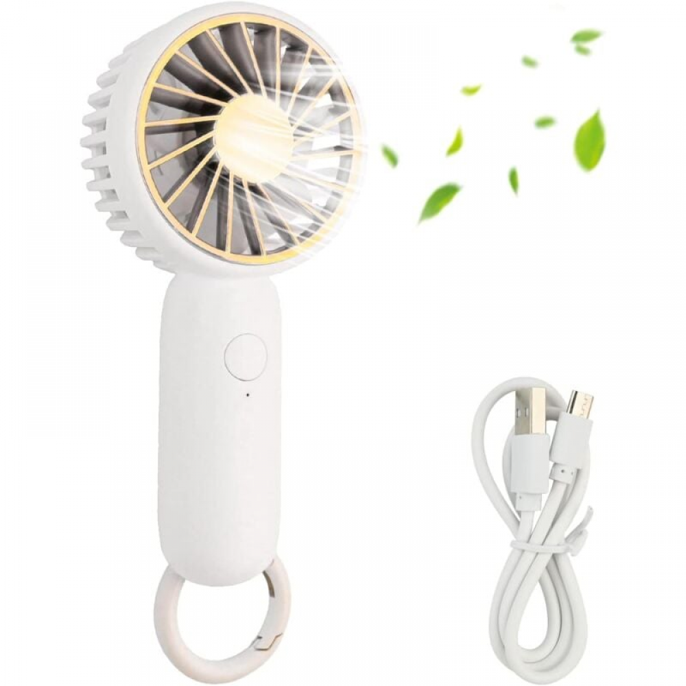 Miniaturowy wentylator przenośny, wentylator ręczny, osobisty wentylator biurkowy USB, kieszonkowy wentylator (biały)
