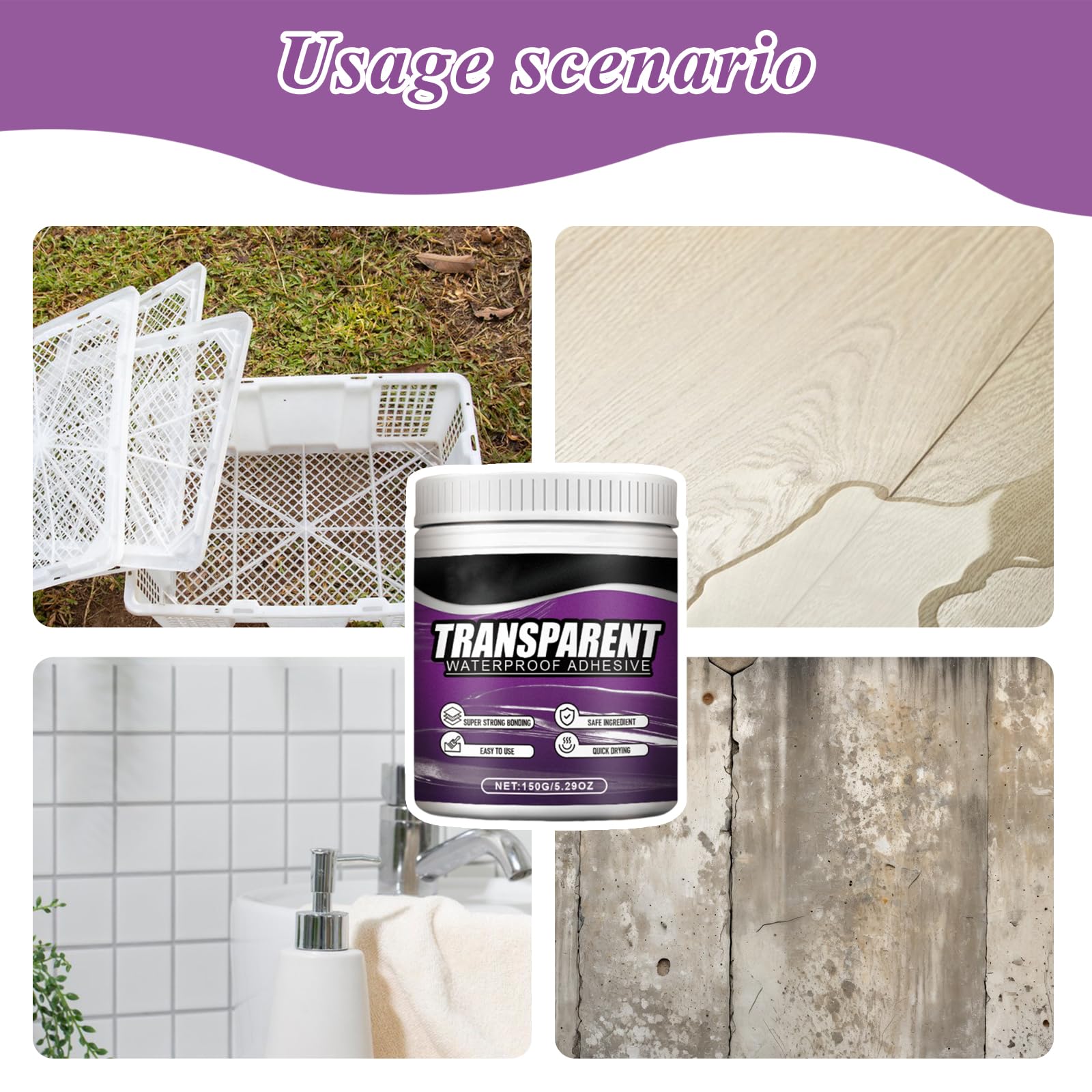 1 botella de 150 g de sellador transparente, impermeable y a prueba de fugas, para cocinas interiores - 7