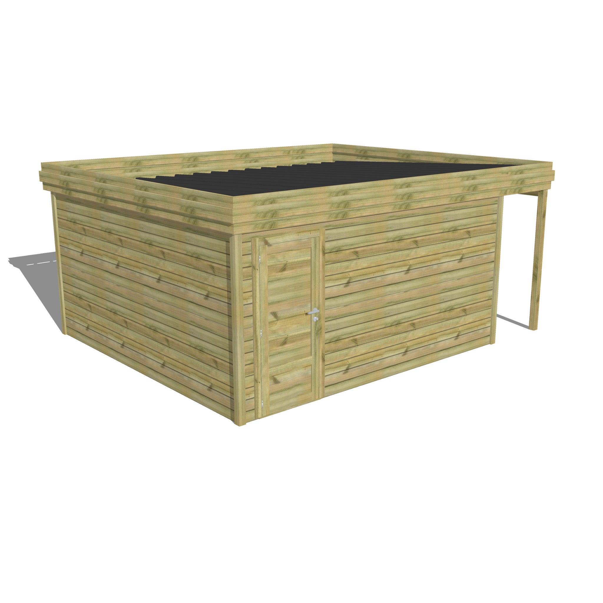 ABRI DE JARDIN bois Pin traité autoclave 27mm - 5,34x4,34m / 23,2m2 ...