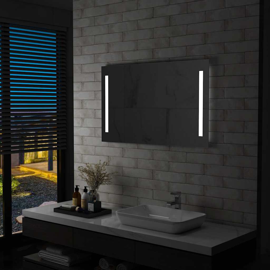Vidaxl Espejo De Pared De Baño Con Led 100X60 Cm Plateado , Leroy Merlin