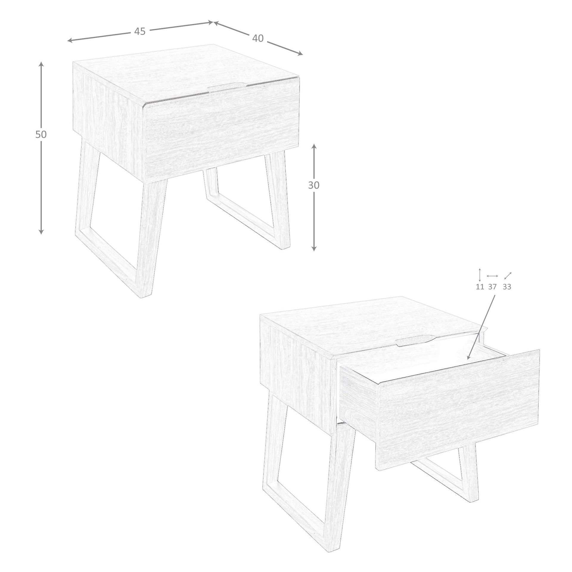 ANGEL CERDA Table de chevet en noyer - 9