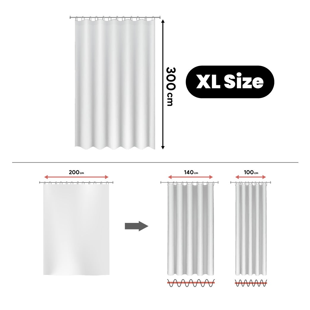 Cortinado fita 3 metros para franzir brancos para cortinas de sala de estar cortinas tanslúcidas 280 x 300 - 7