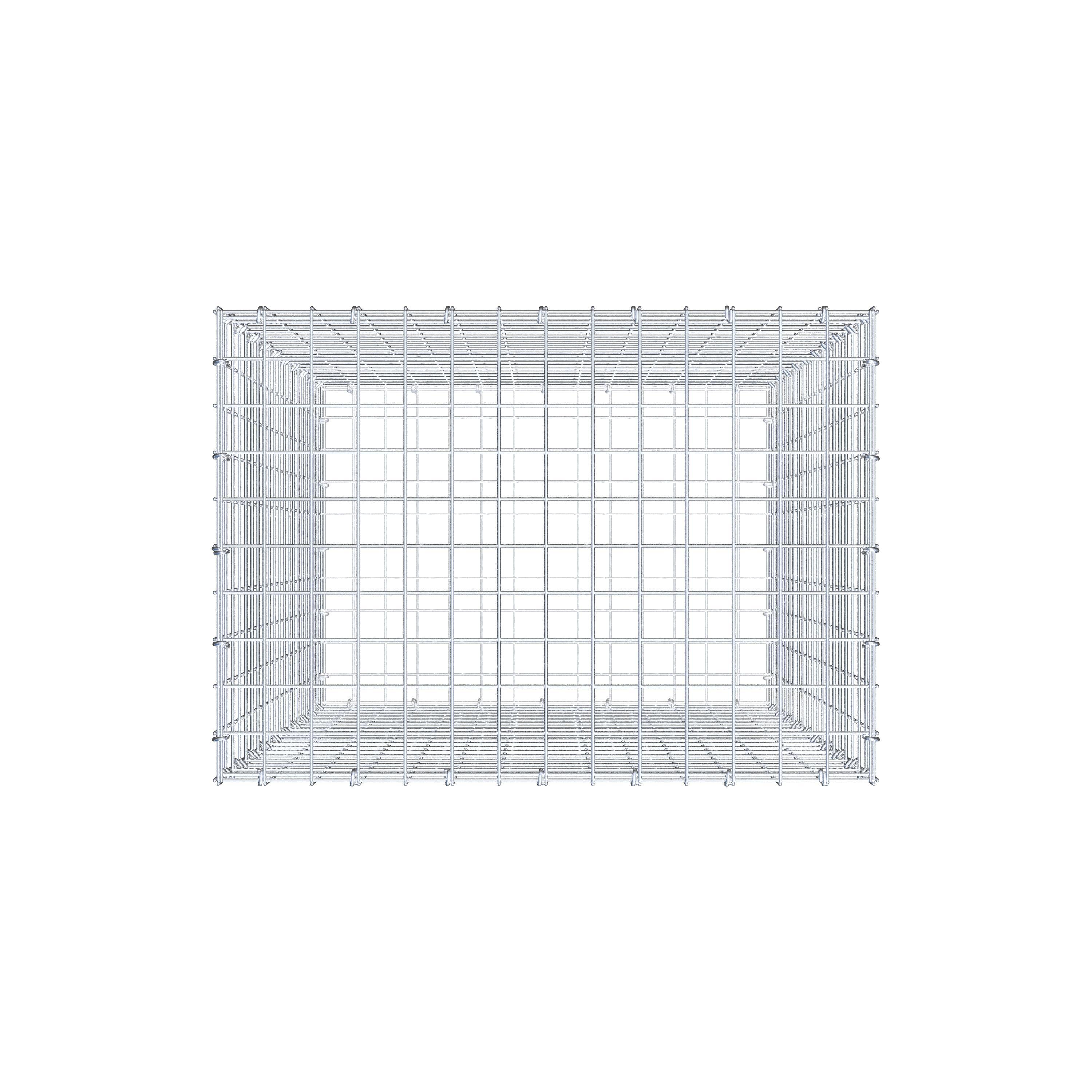 Gavión de acero galvanizado 100x70x50cm (LxAxP), malla 5 x 5cm, Anillo en C, jaula metálica para muro o jardín - 8