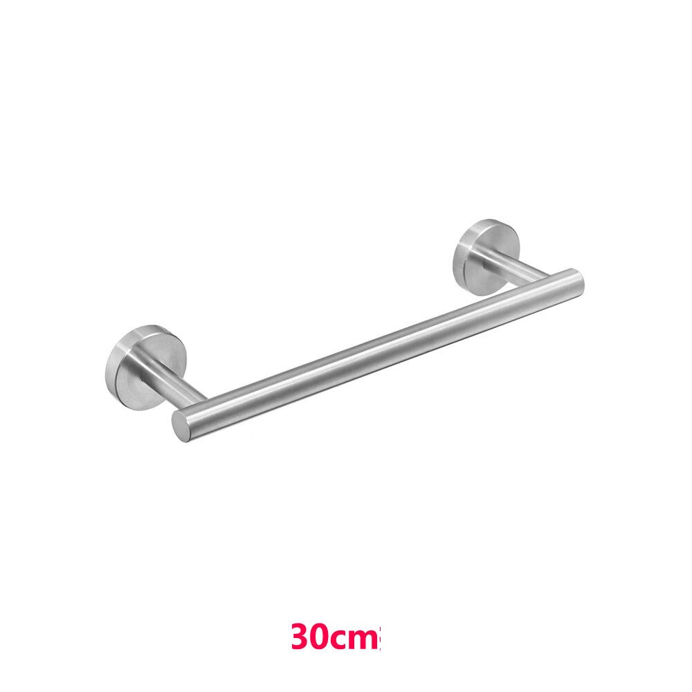 Wieszak na ręczniki kąpielowe ze stali nierdzewnej 304 w kolorze srebrnym, pojedynczy pręt szczotkowany o długości 30 cm