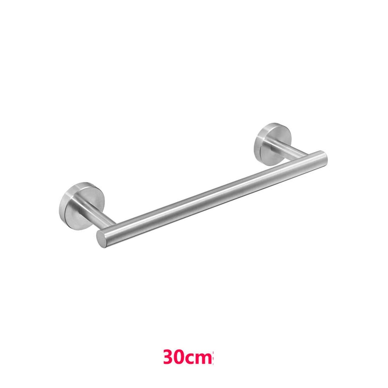 Wieszak na ręczniki kąpielowe ze stali nierdzewnej 304 w kolorze srebrnym, pojedynczy pręt szczotkowany o długości 30 cm