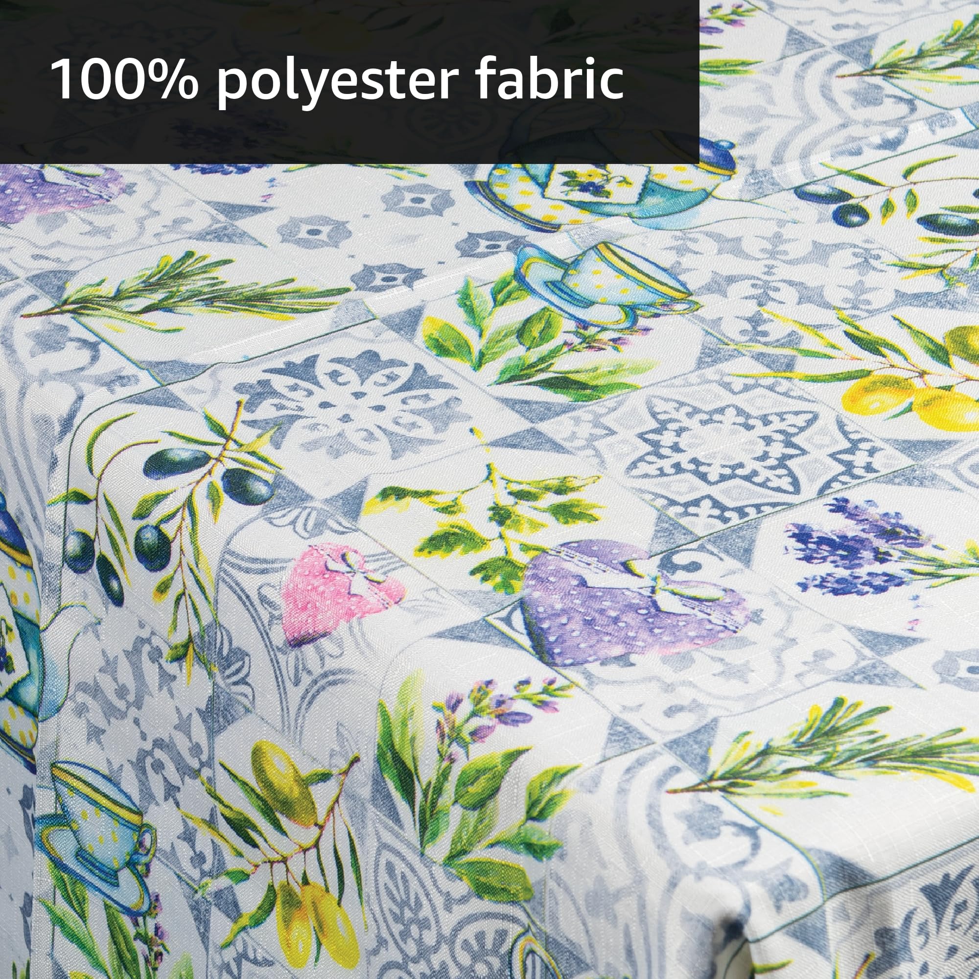 Comart, Tovaglia Colours, 100% Poliestere, Copri Tavolo Antimacchia, per Tavoli Cucina ed Esterni, Lavabile in Lavatrice, Resistente ed Elegante, Roto - 3