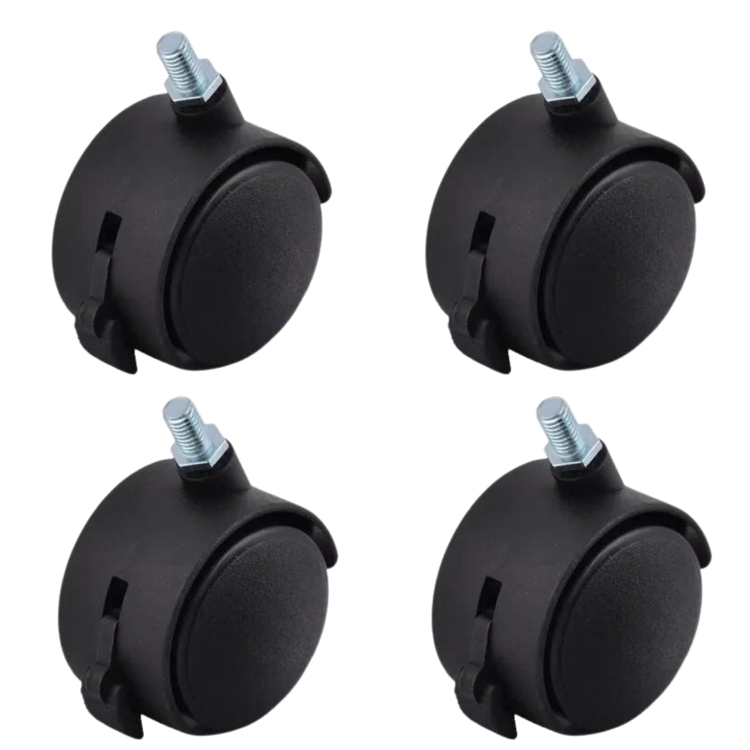 Set 4 Ruote Per Mobili Con Piastra A L, Rotelle Gomma 50mm Con Freno, Capacità 270kg - Per Carrelli, Armadi, Lettini