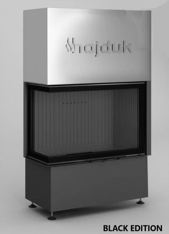 Insert à bois d'angle Volcano 2L-PATh noir 86 cm - Angle: Gauche