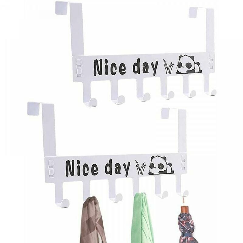 (Biały) Wieszak na drzwi, 2 sztuki Wieszak na drzwi do sypialni, Organizer na wieszaki na drzwi, do domu,
