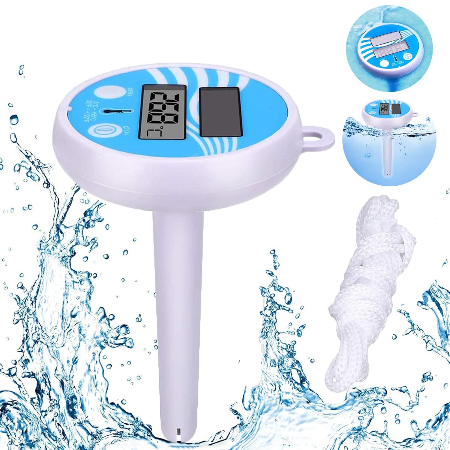Capteur étanche IPX67 Portée 60 M Nofaner Thermomètre De Piscine Numérique Sans Fil - Thermomètre Thermomètre Jacuzzi Aquarium