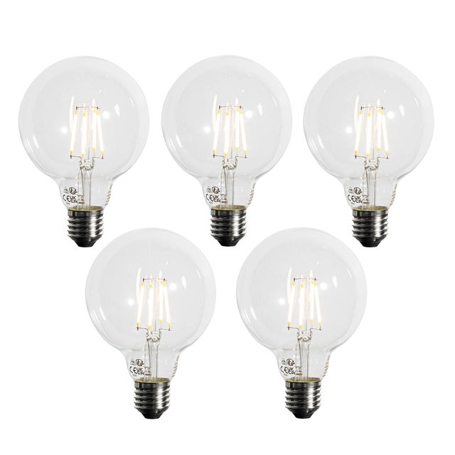 Lot de 5 Ampoule LED E27 à intensité variable 3 niveaux G95 4W 450lm 3000K