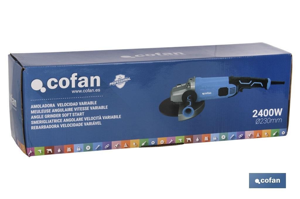 Cofan Amoladora Angular De 2400W, Amoladora Angular Ø230mm De Arranque Progresivo , Leroy Merlin