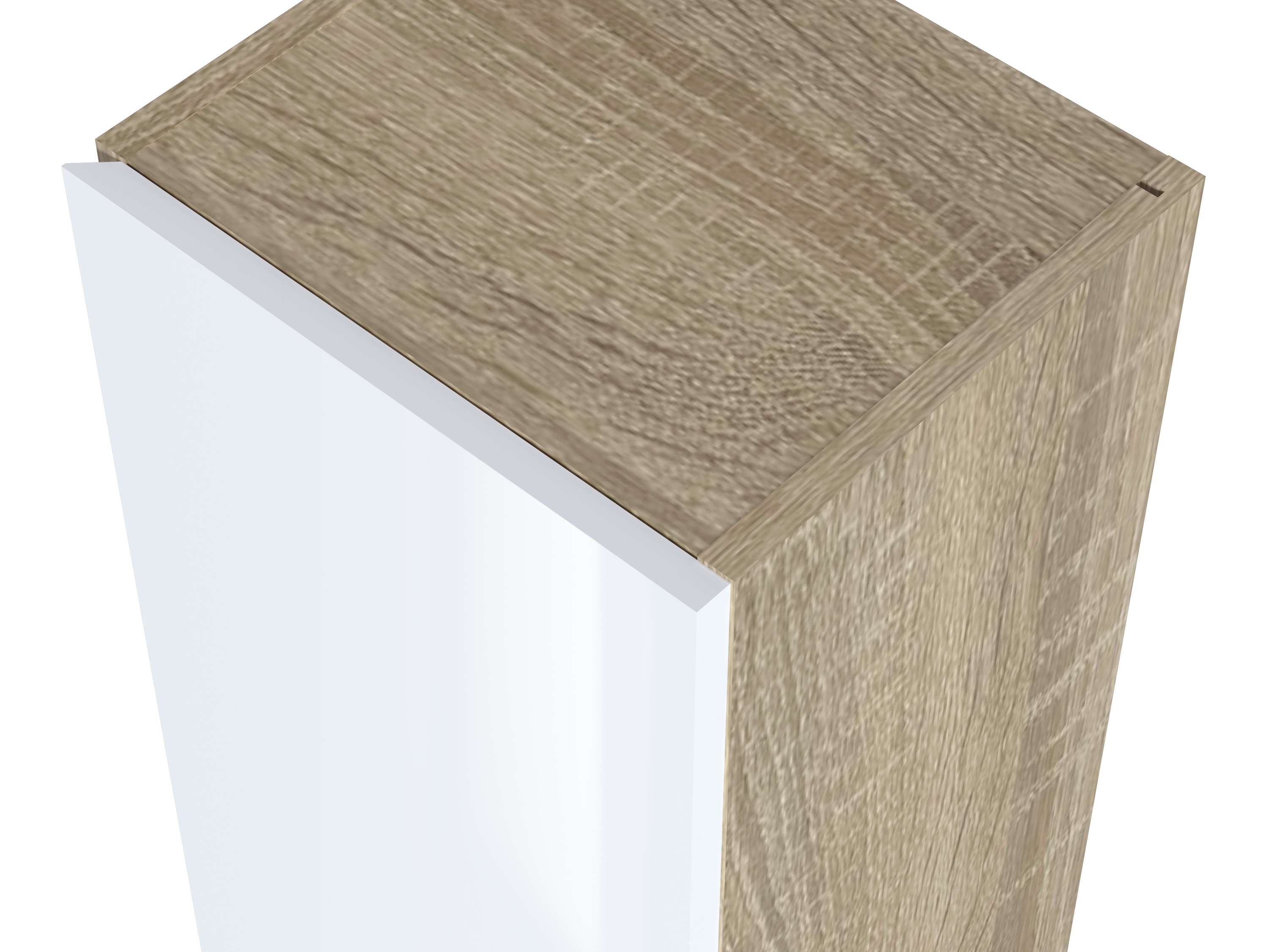 Colonne de salle de bain NELI 2 portes 140x30x27 cm chêne et blanc T-BATH - 8