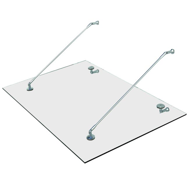 Auvent de porte en verre , verre trempé, acier inoxydable 304, verre ...