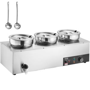 Chauffe-Plat Buffet Bain-Marie Électrique 4 Bacs De 7,6 L Écran