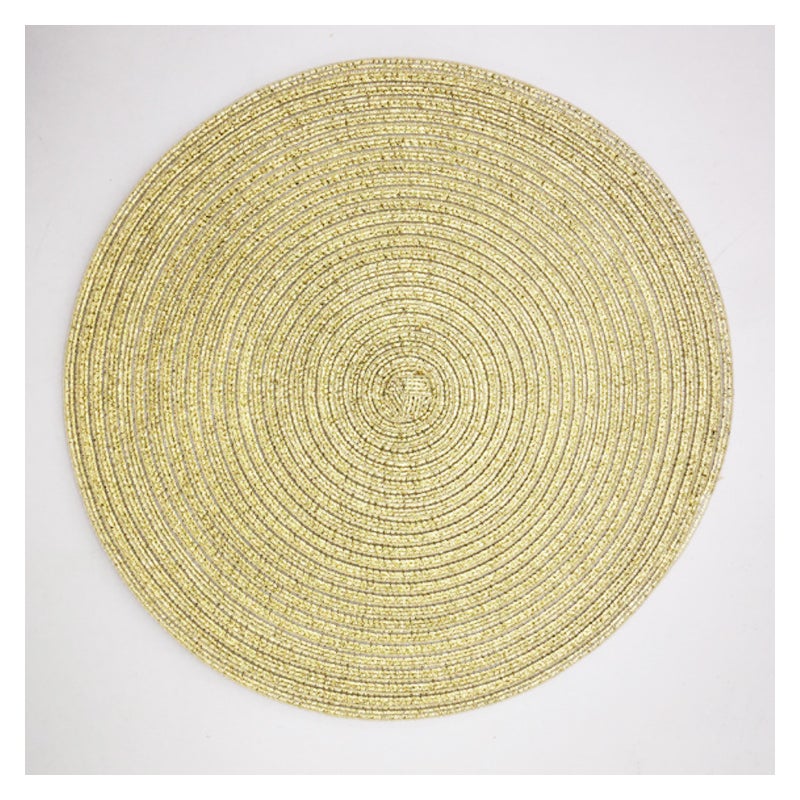 1 szt. 38x38 cm złota okrągła podkładka z cekinami podkładki na świąteczne przyjęcie rodzinne wesele dekoracja stołu