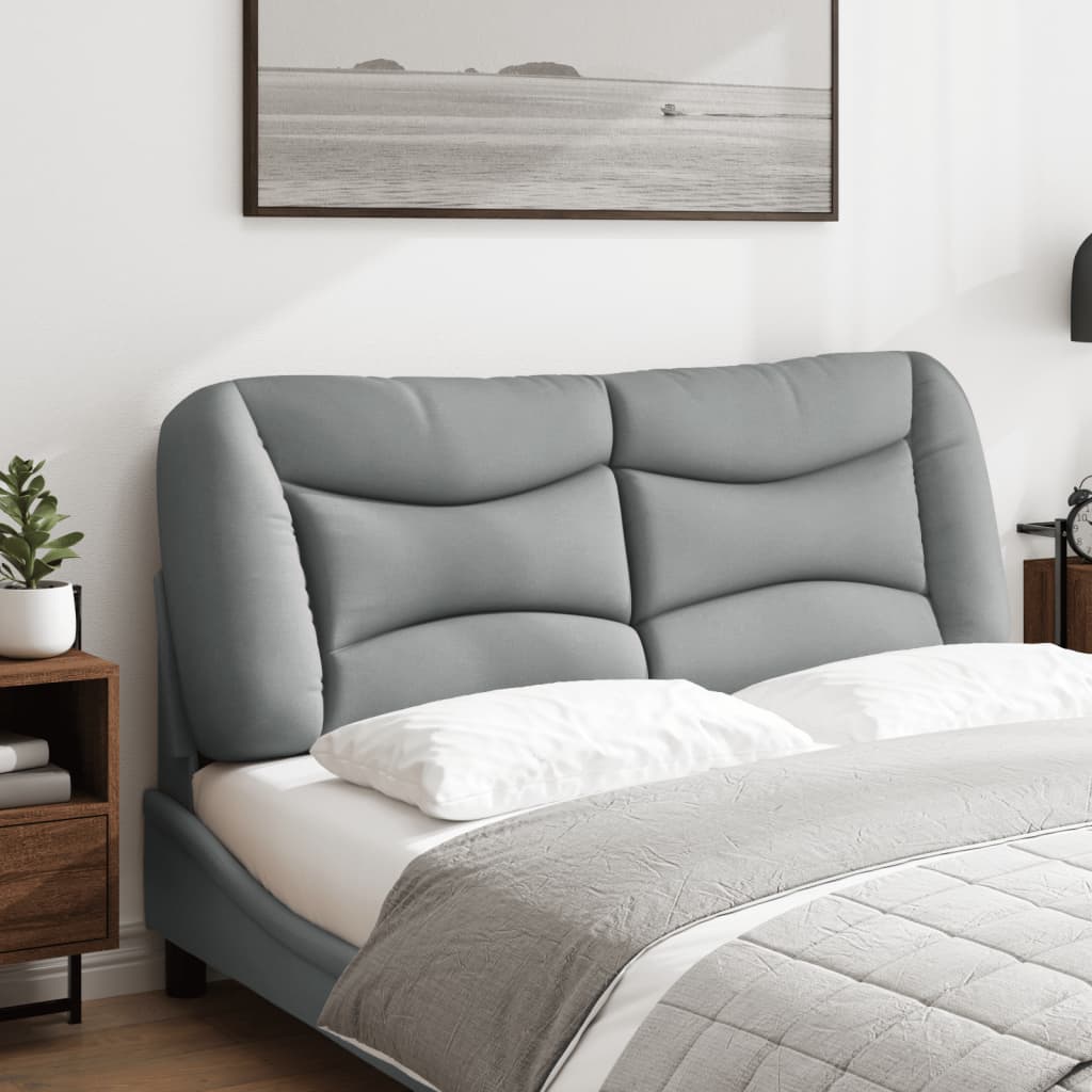 vidaXL Cabecero de cama acolchado tela gris claro 120 cm - 3