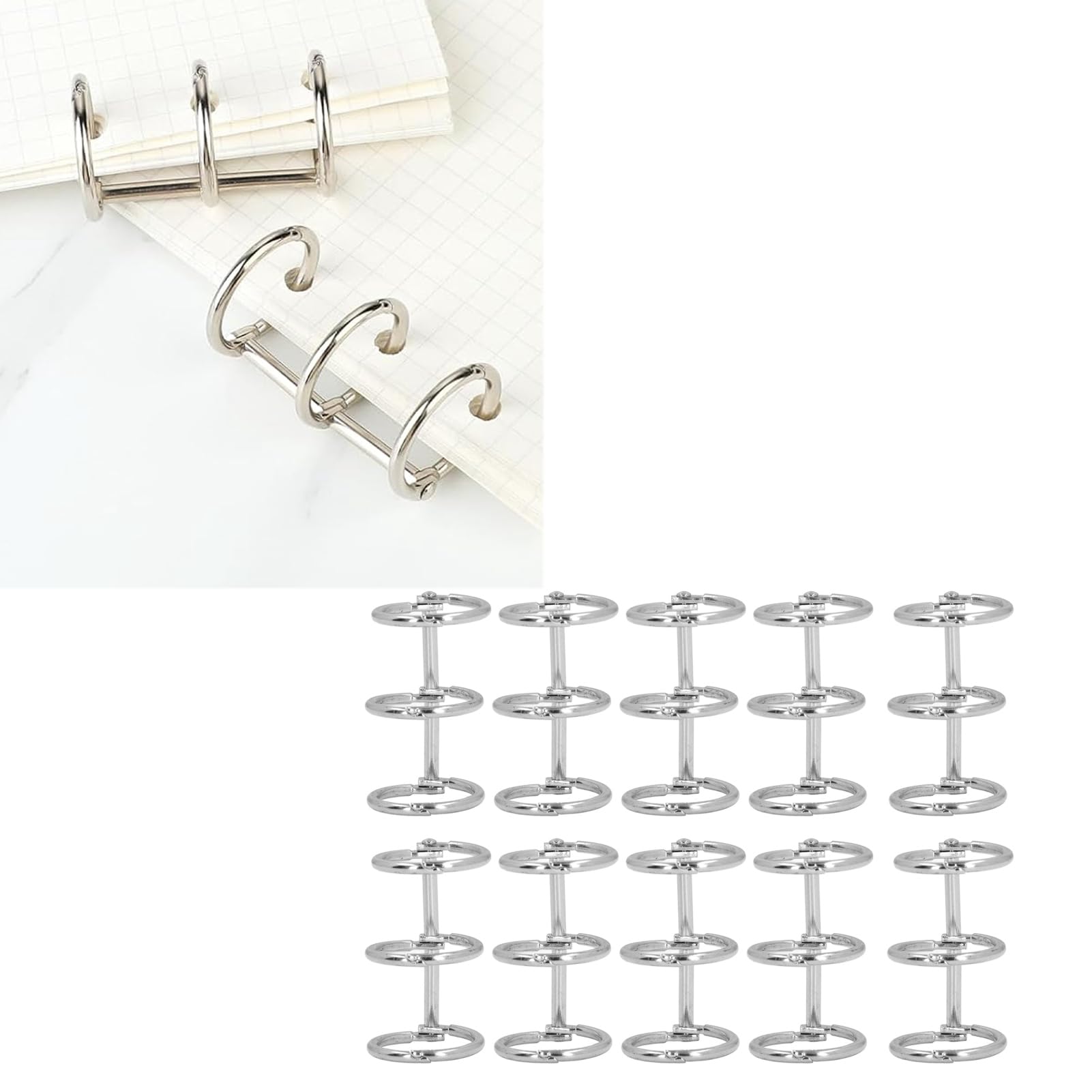 Anelli Metallici Aperto Per Raccoglitori E Album – Confezione Multipla 25-70mm – Argento