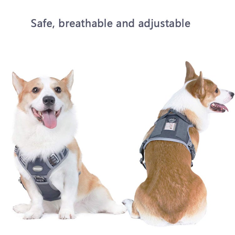 Arnês para cães, arnês ajustável, arnês para cães, arnês para cães sem puxar, (cinza S) - 5
