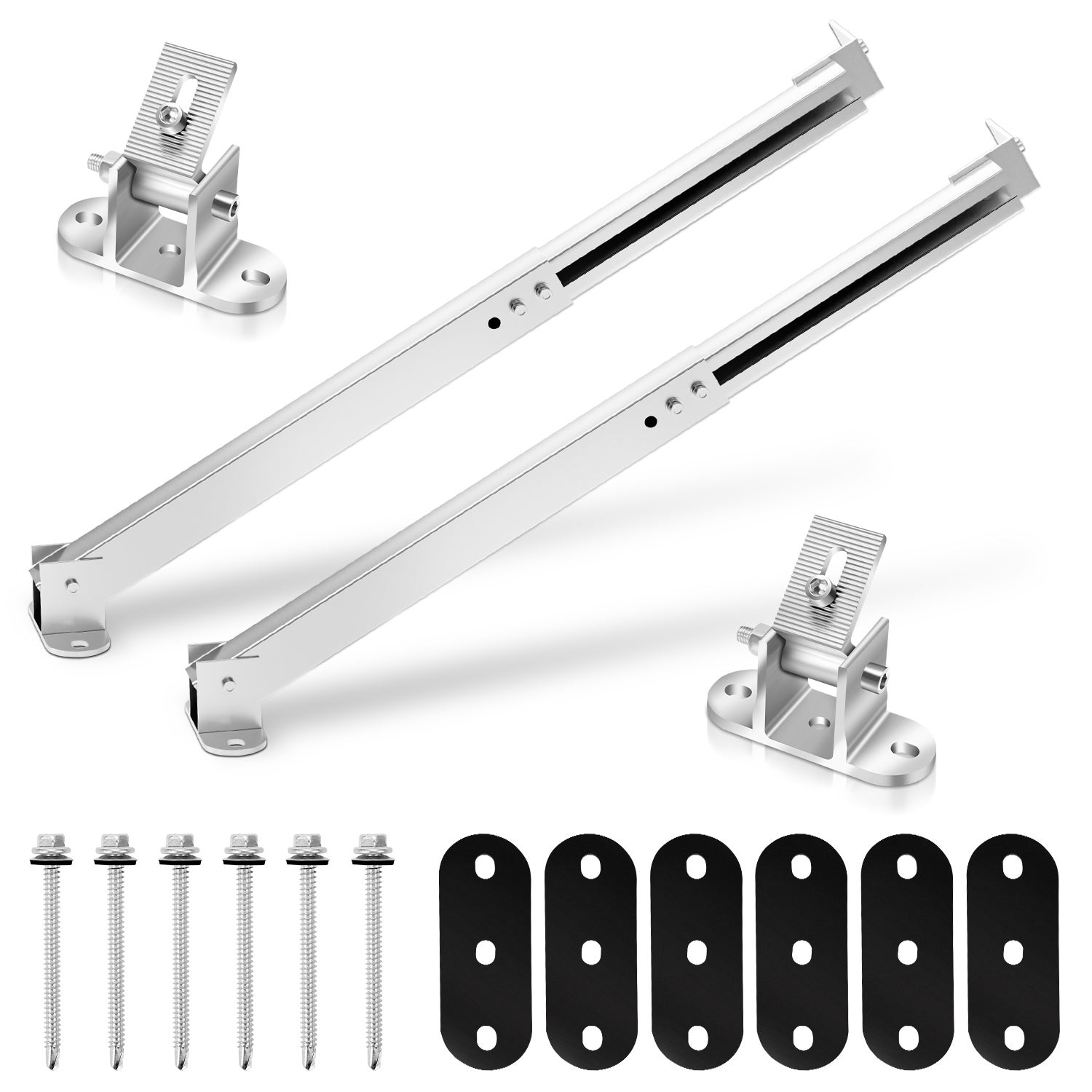 Kit Montage Panneaux Solaires NuaSol - Pour Toit Tôle Trapézoïdale - Support 2 Modules - Aluminium