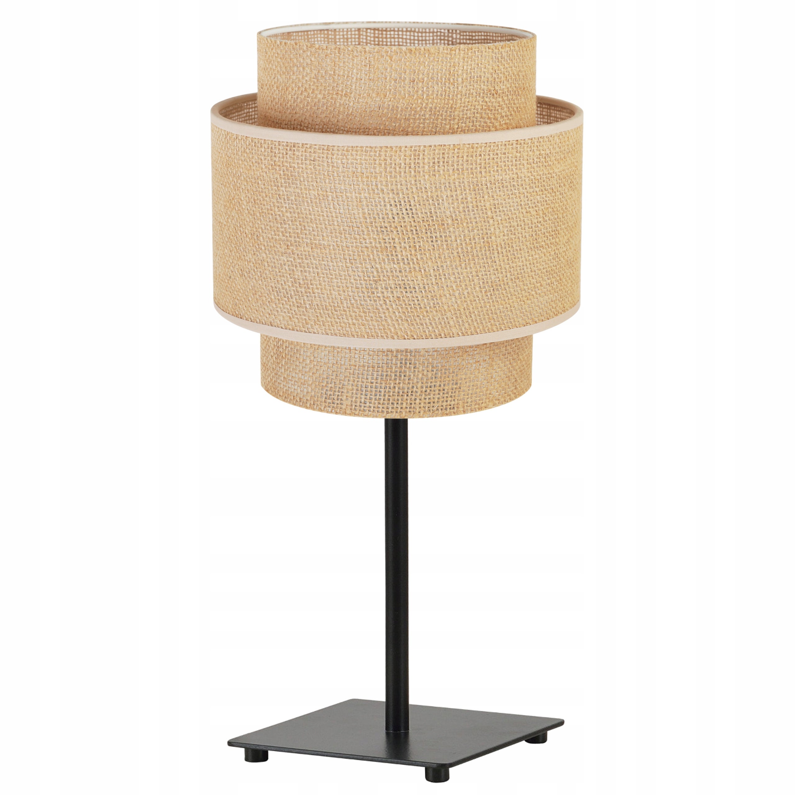 Lampa nocna stołowa Boho 1xE27 abażur juta 20cm czarny/beżowy Light Home LH