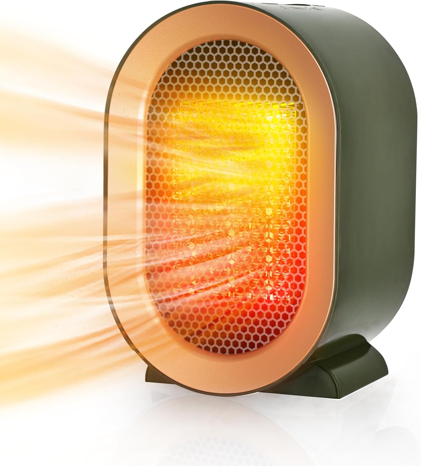 Przenośny grzejnik elektryczny 800/1200 W, zabezpieczenie przed przegrzaniem i przewróceniem, kolor zielony