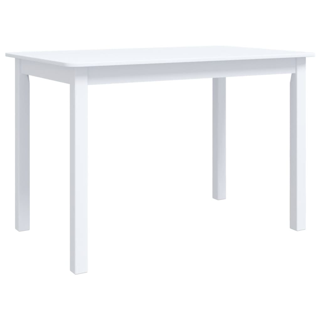 Maison Exclusive - Table à manger Blanc 114x71x75 cm Bois d'hévéa massif - 2