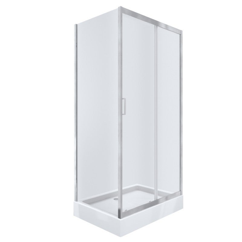 Kabina prysznicowa NAMELESS Durasan 100x80 chrom prostokątna z brodzikiem zestaw 1szt.