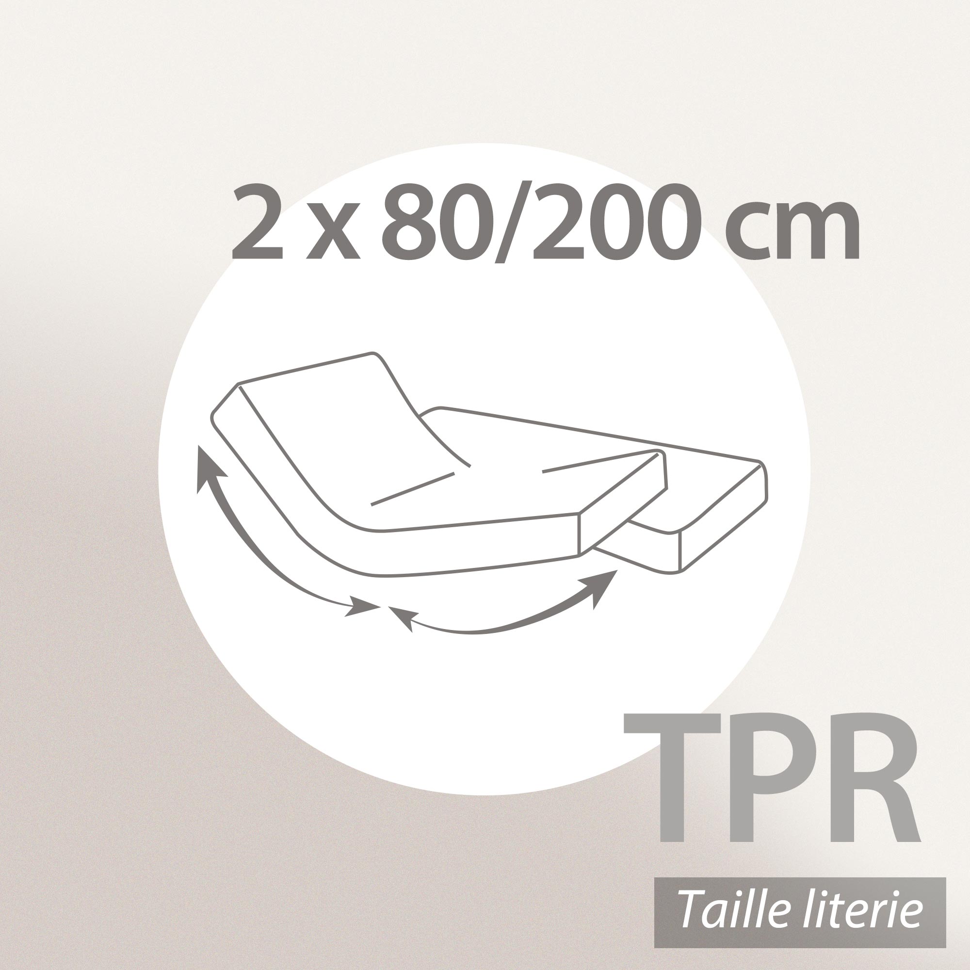 Drap housse relaxation uni 2x80x200 cm coton ALTO Garance TPR Tête et pied relevable - 5