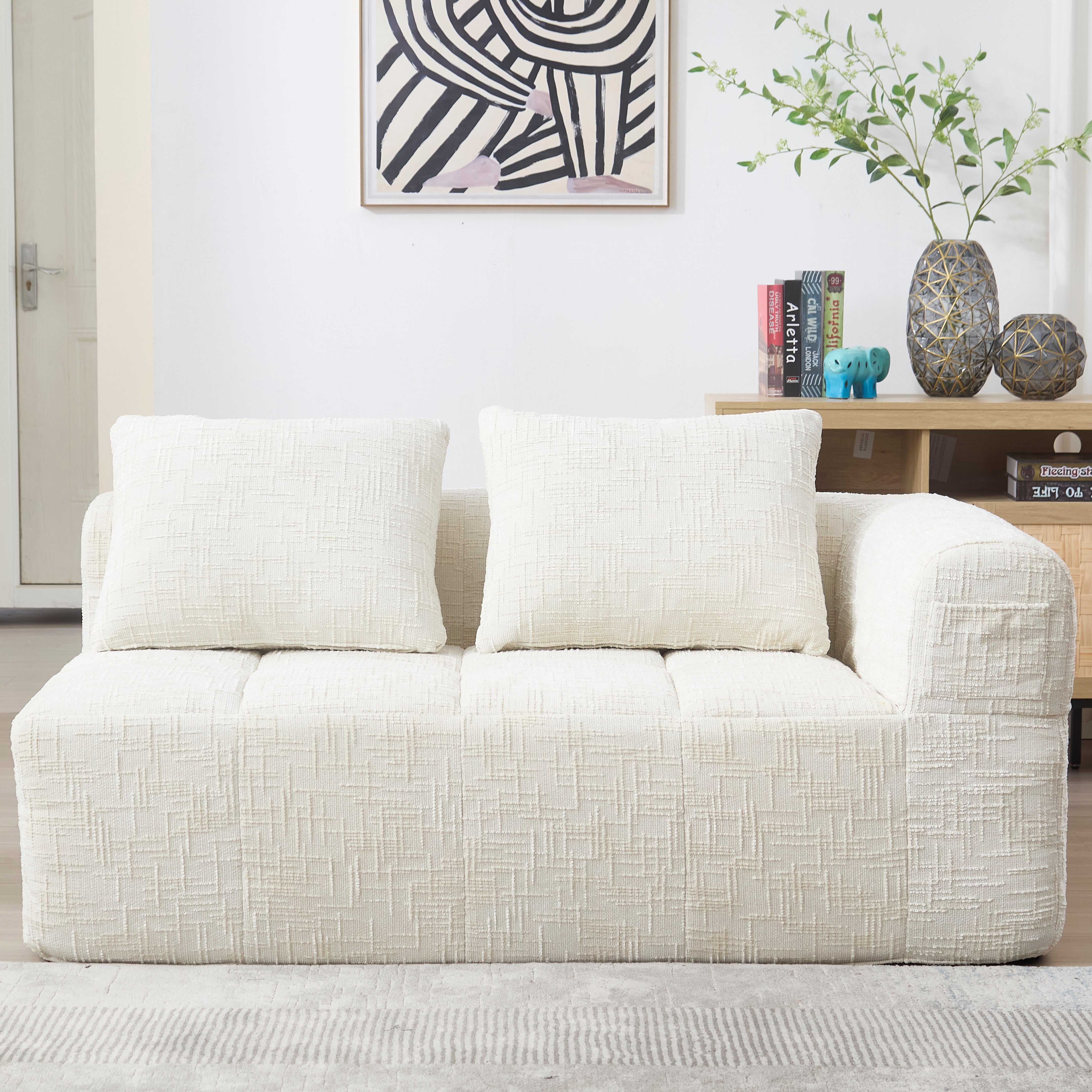 Comodo divano a posti Senza montaggio, rivestimento morbido