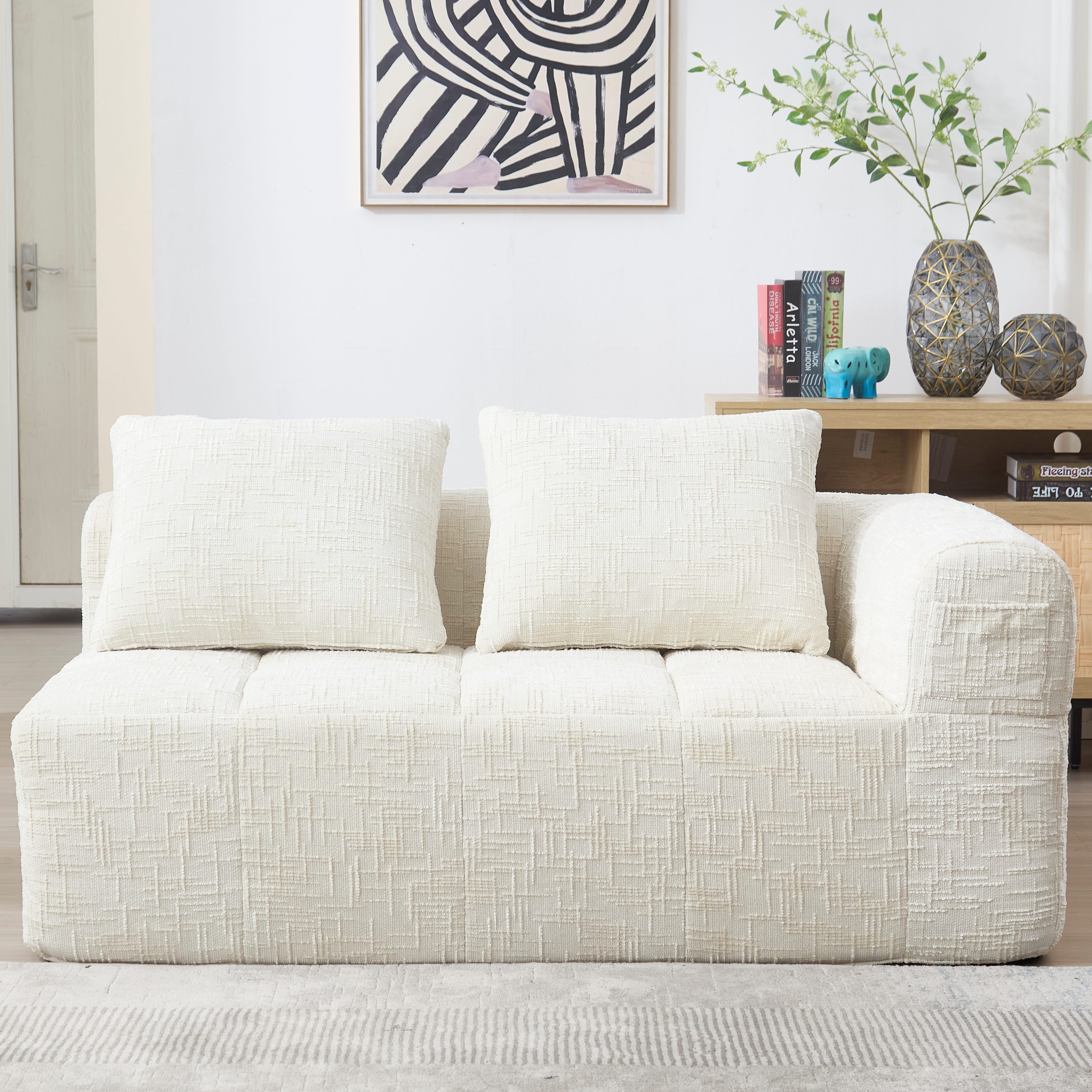 Comodo divano a posti Senza montaggio, rivestimento morbido