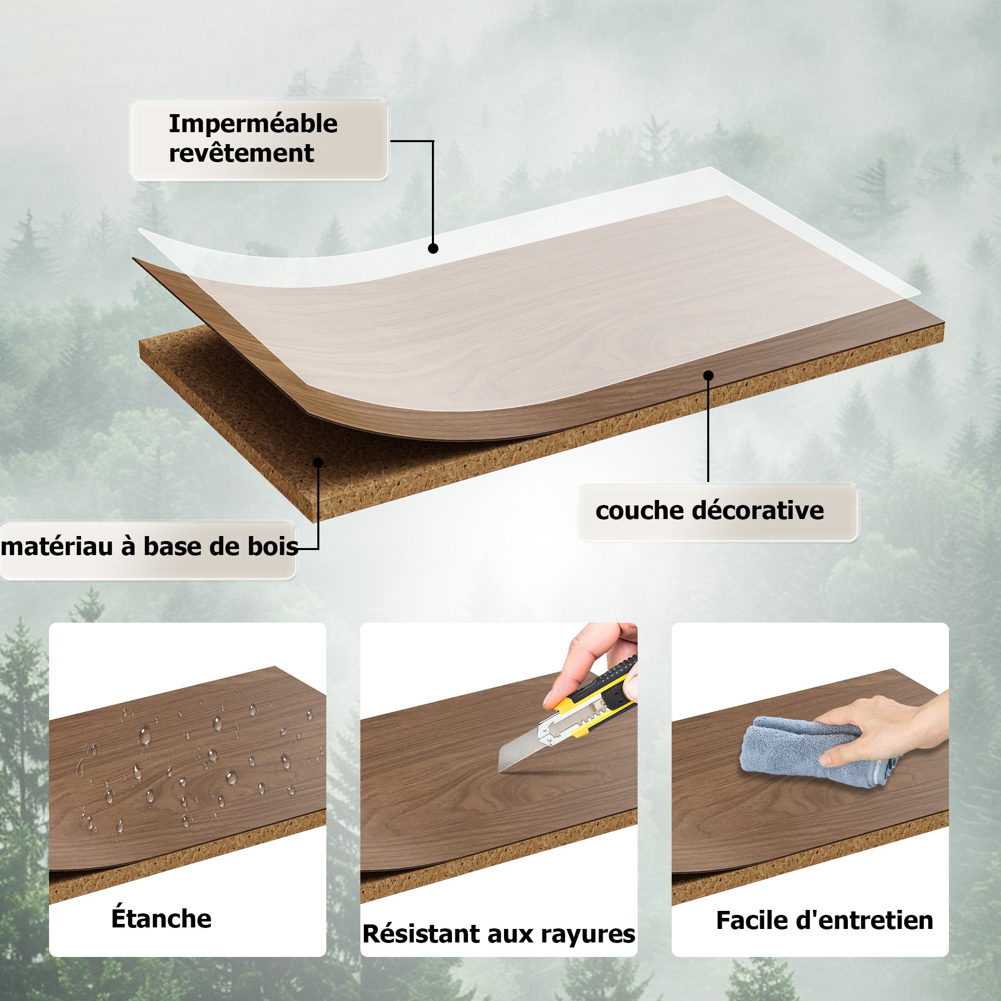 61 cm Meuble sous vasque avec vasque à encastrer - Ensemble de meubles de salle de bain 2 pièces avec vasque et meuble sous-vasque HOROW - 9
