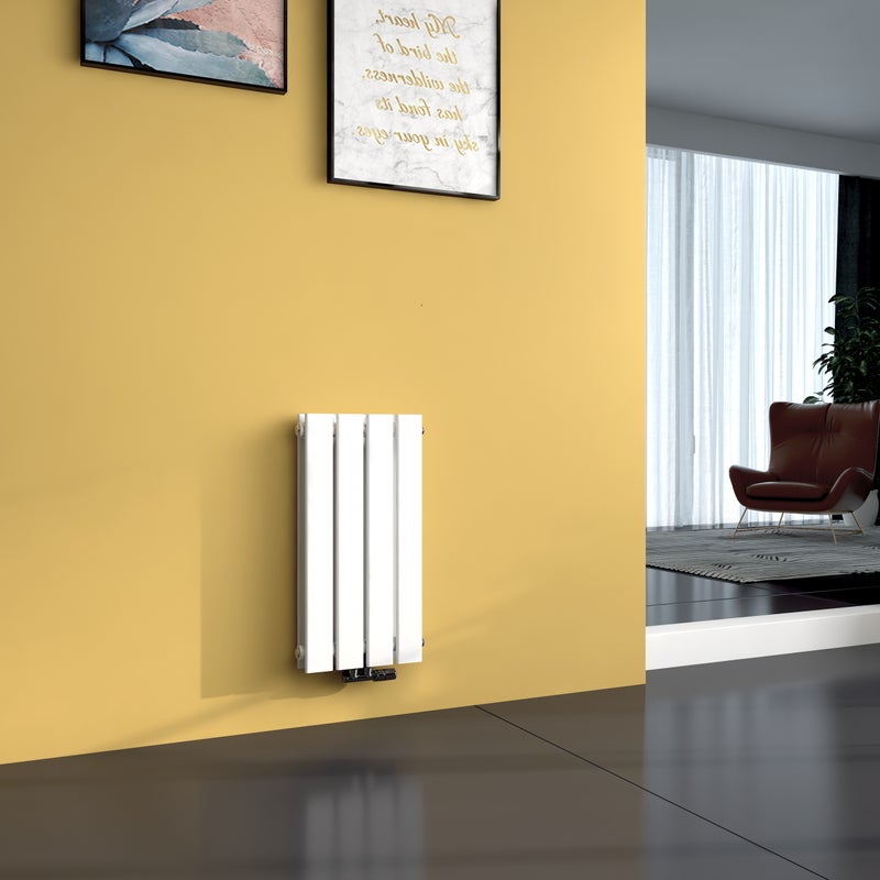 EMKE Grzejnik Stalowy Podwójny Pionowy 327W, 60x30,4 cm, 4 bar, do 4 m² – Biały