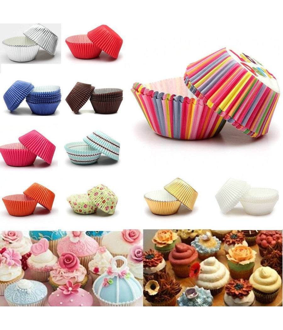 LABRIMP 25 Pirottini In Carta Oleata Per Muffin E Cupcake - Marrone, 11x11x11 Cm - Resistenti Al Calore (230°C) E Antiaderenti - Ideali Per Torte, Pane E Dessert