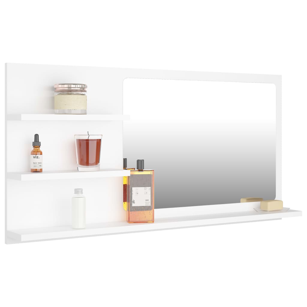 Miroir de salle de bain Blanc 90x10,5x45 cm Aggloméré - 3