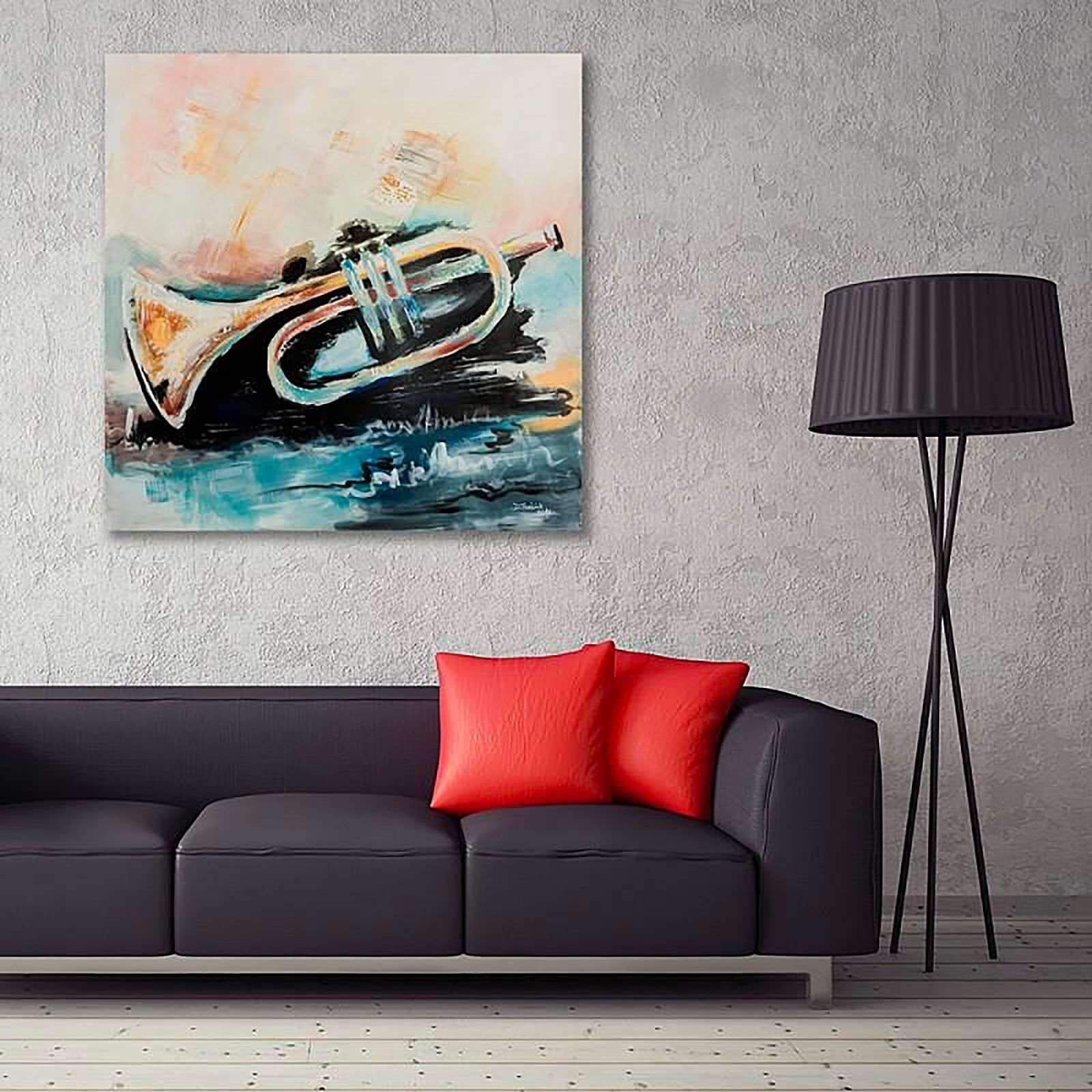 Tableau bois trompette - 20 x 20 cm - 2