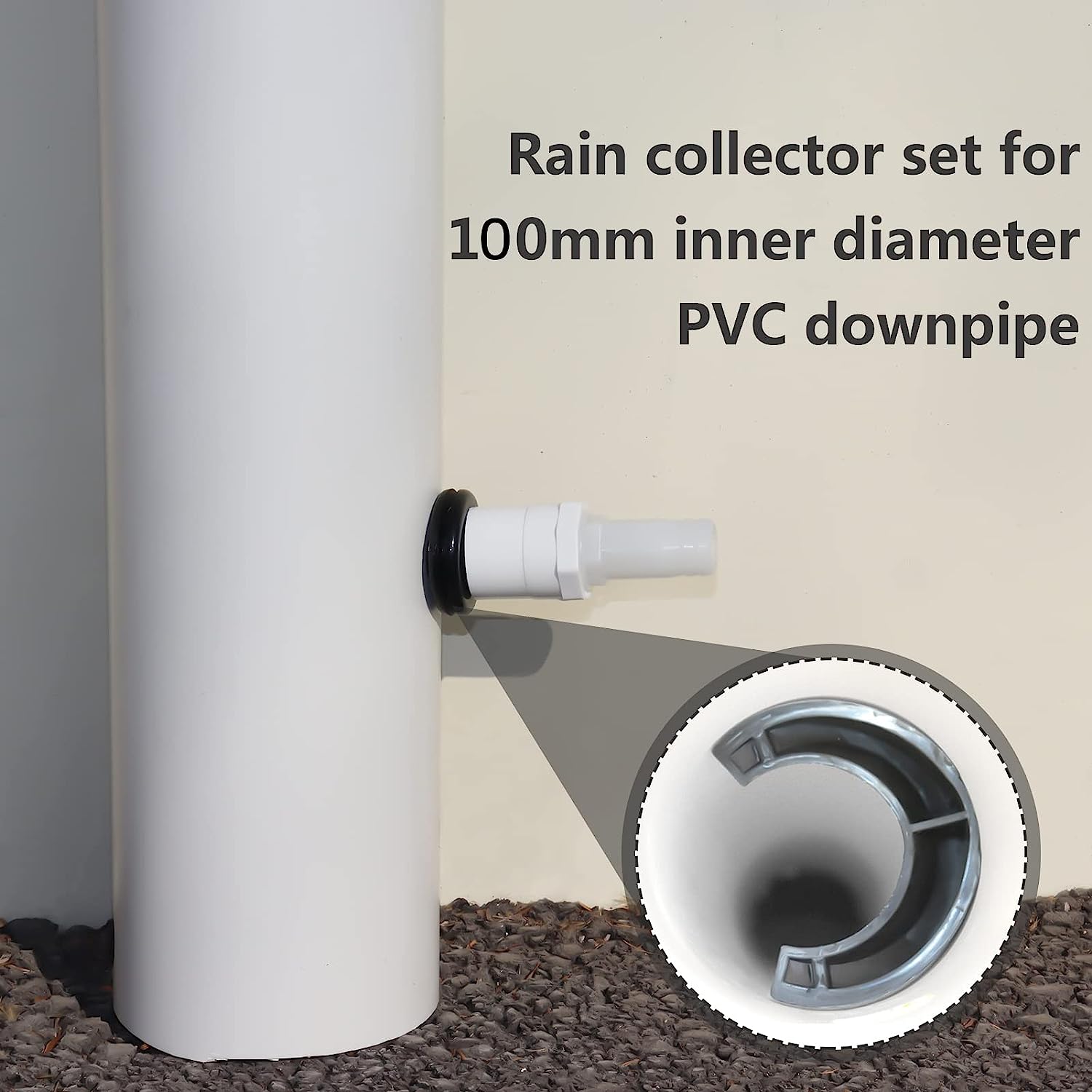 Kit tuyau circulaire en PVC 100mm avec tuyau flexible, collecteur d'eau de pluie, collecteur d'eau de descente de gouttière - 3