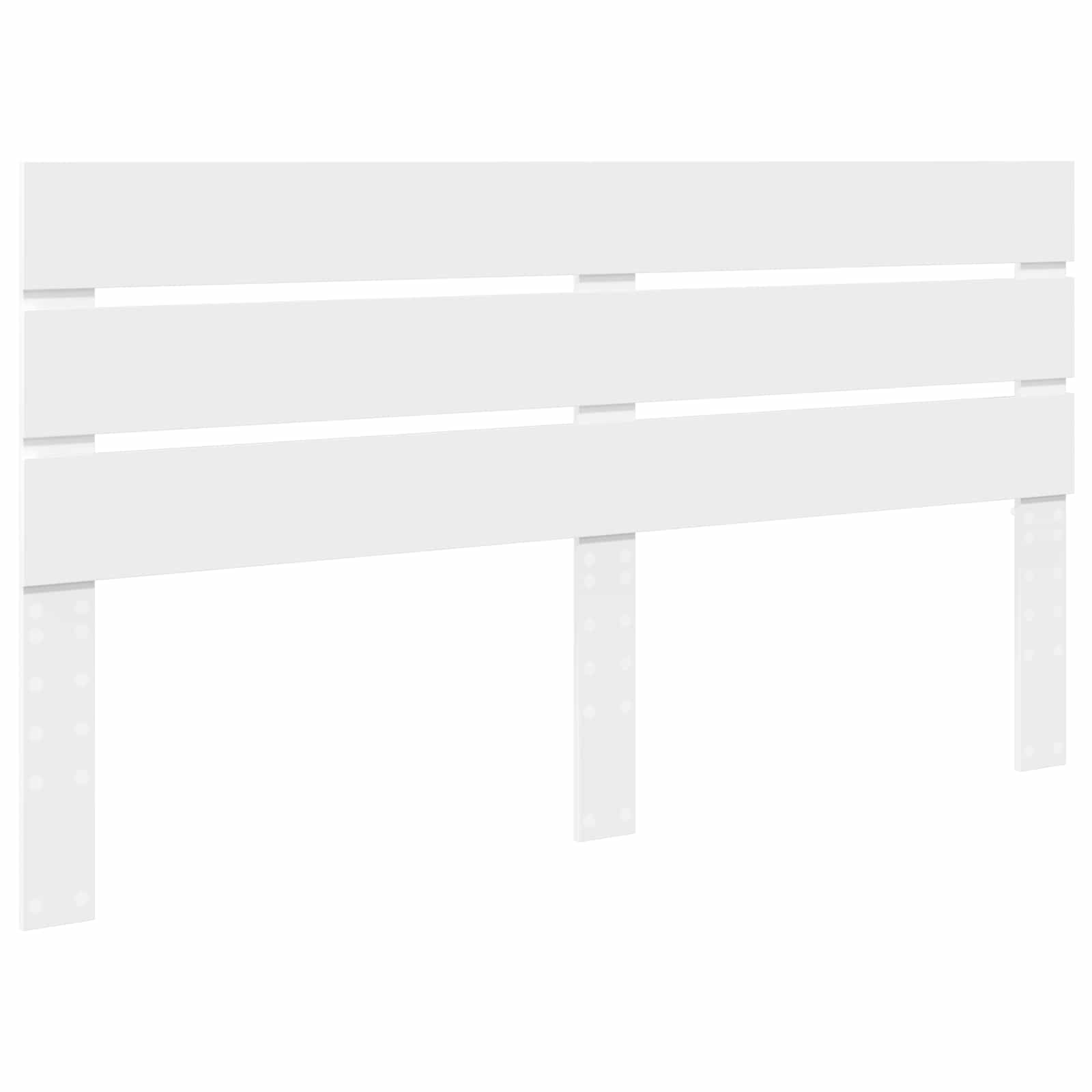 Cadre de lit blanc 200 x 200 cm en bois de pin massif - 6
