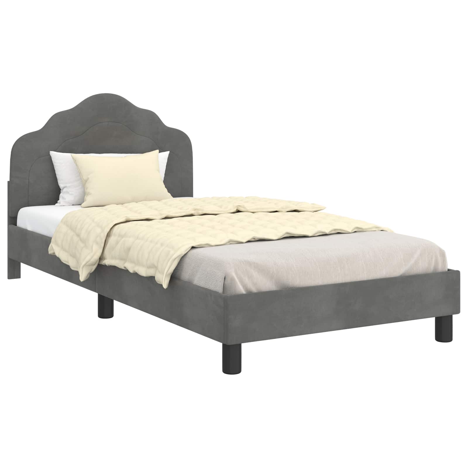 Lit enfant - Lit contemporain avec tête de lit Gris foncé MLV3110 ...