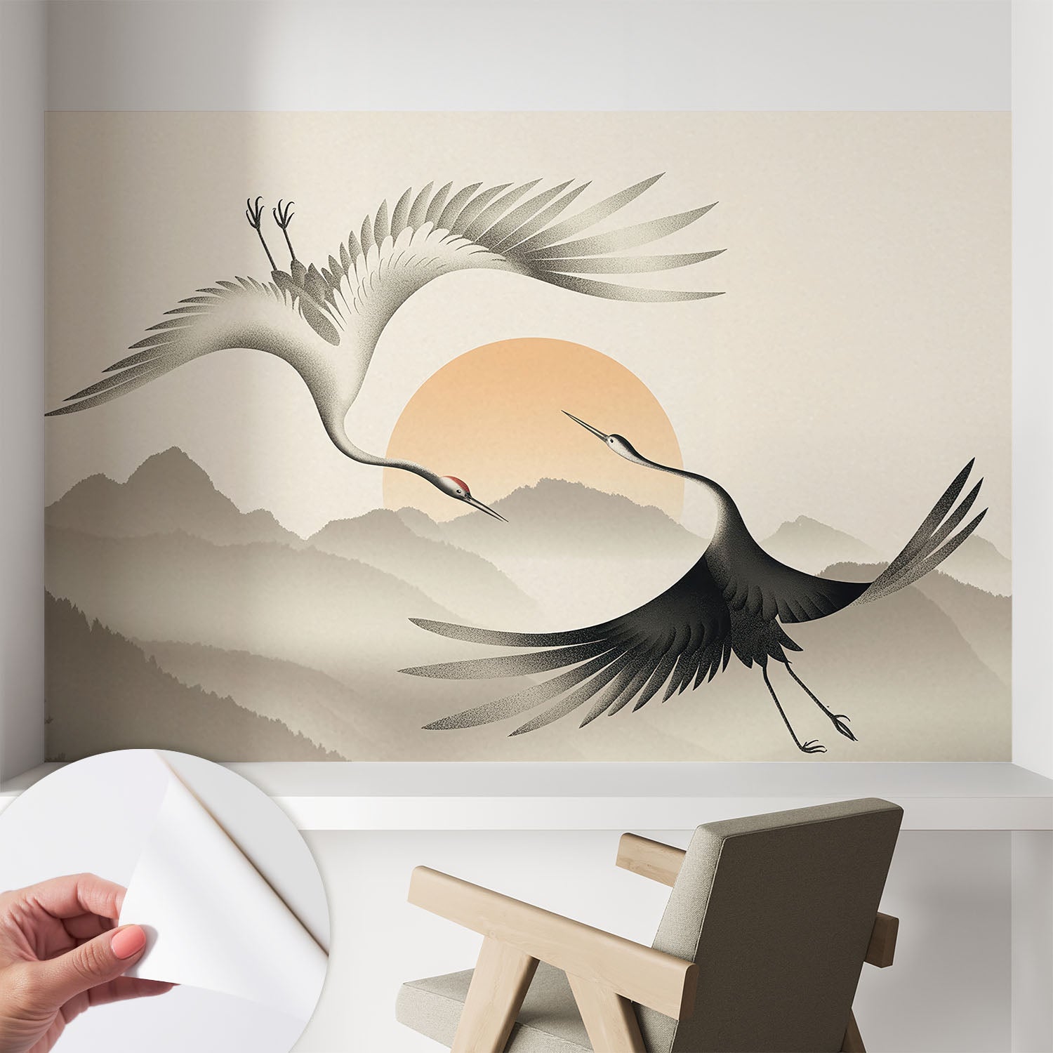 Stampa Su Tela Con Uccelli Marini Bianchi – Quadro Moderno Per Parete, Decorazione Per Casa E Ufficio (Senza Cornice O Con Cornice In Legno)