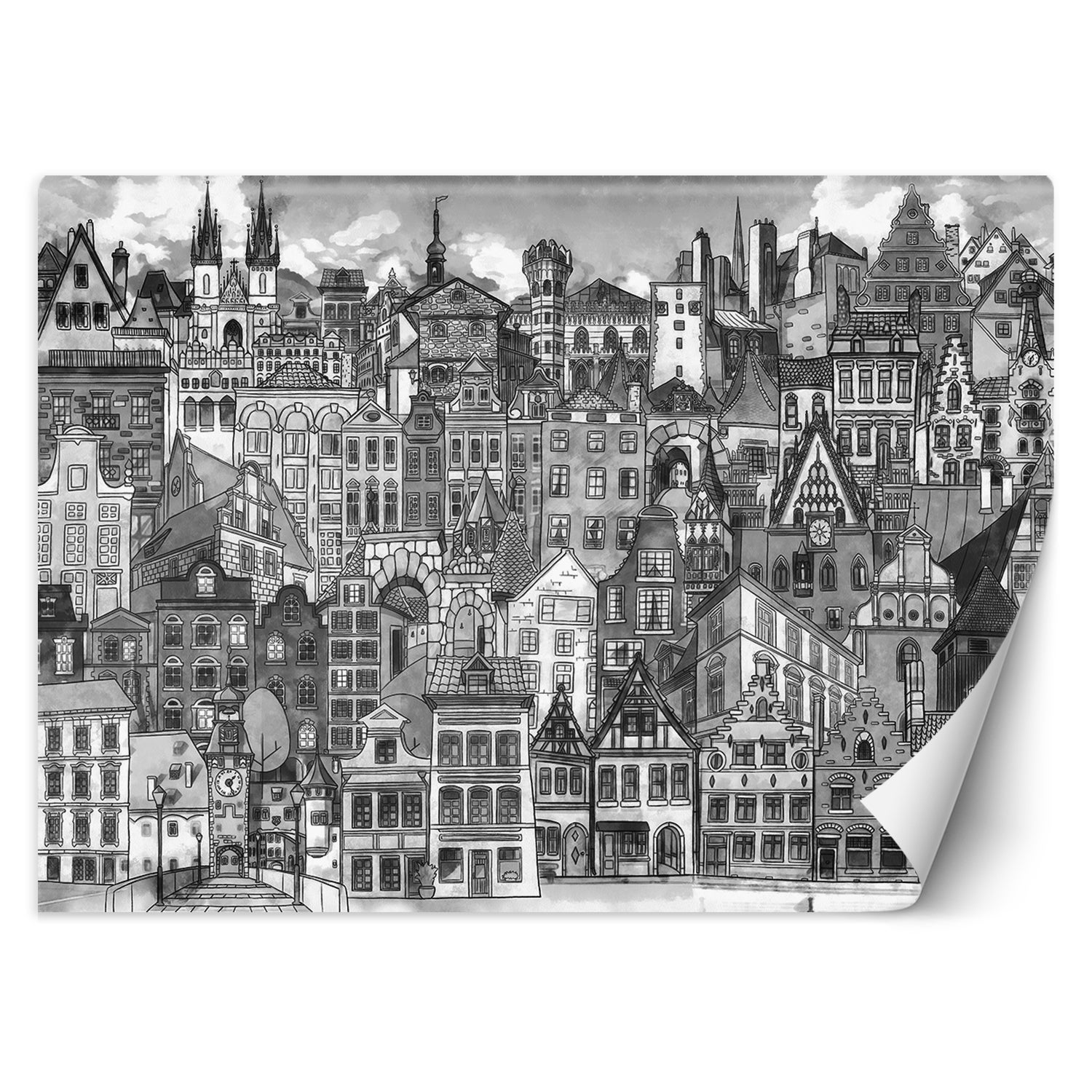 Fototapeta, Architektura miasto czarno biały 200x140