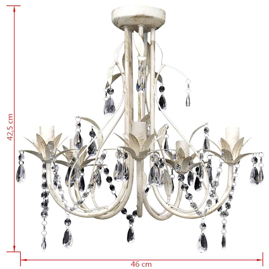 vidaXL Lustre suspendu en cristal 5 douilles d'ampoule - 5
