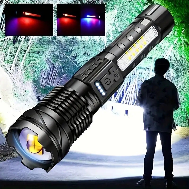 Lampe De Poche LED Portable Rechargeable Par USB, Idéale Pour Le Camping, La Pêche, L'aventure, Les Urgences Et Les Recherches En Extérieur. | Leroy Merlin