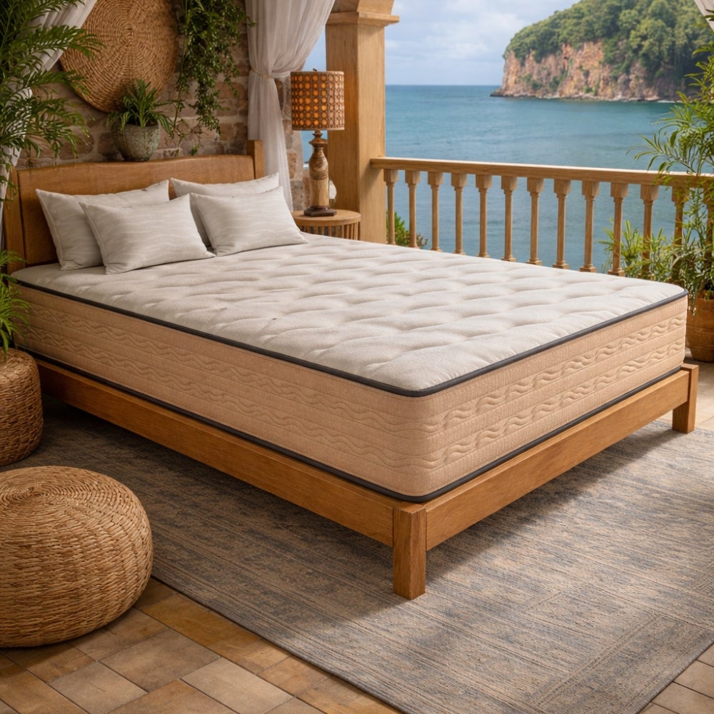 Matelas Mousse 150x190 - Ferme - Réversible - Côté Été/hiver - H25 Cm [+2 Oreillers] - 2