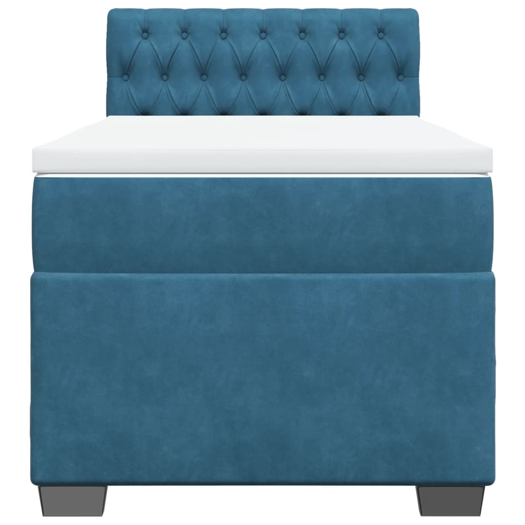 Sommier à lattes de lit avec matelas Bleu foncé 100x200 cm — COMFORTXL - 4