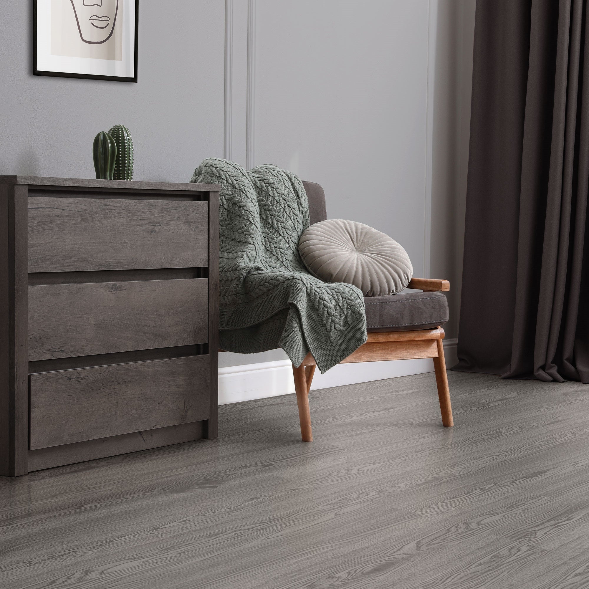 ML-Design podłoga Deluxe PVC samoprzylepne deski winylowe 91,5x15,3cm 2 mm 6,69 m²/48 szt. kolor dab szary realistyczny wygląd drewna