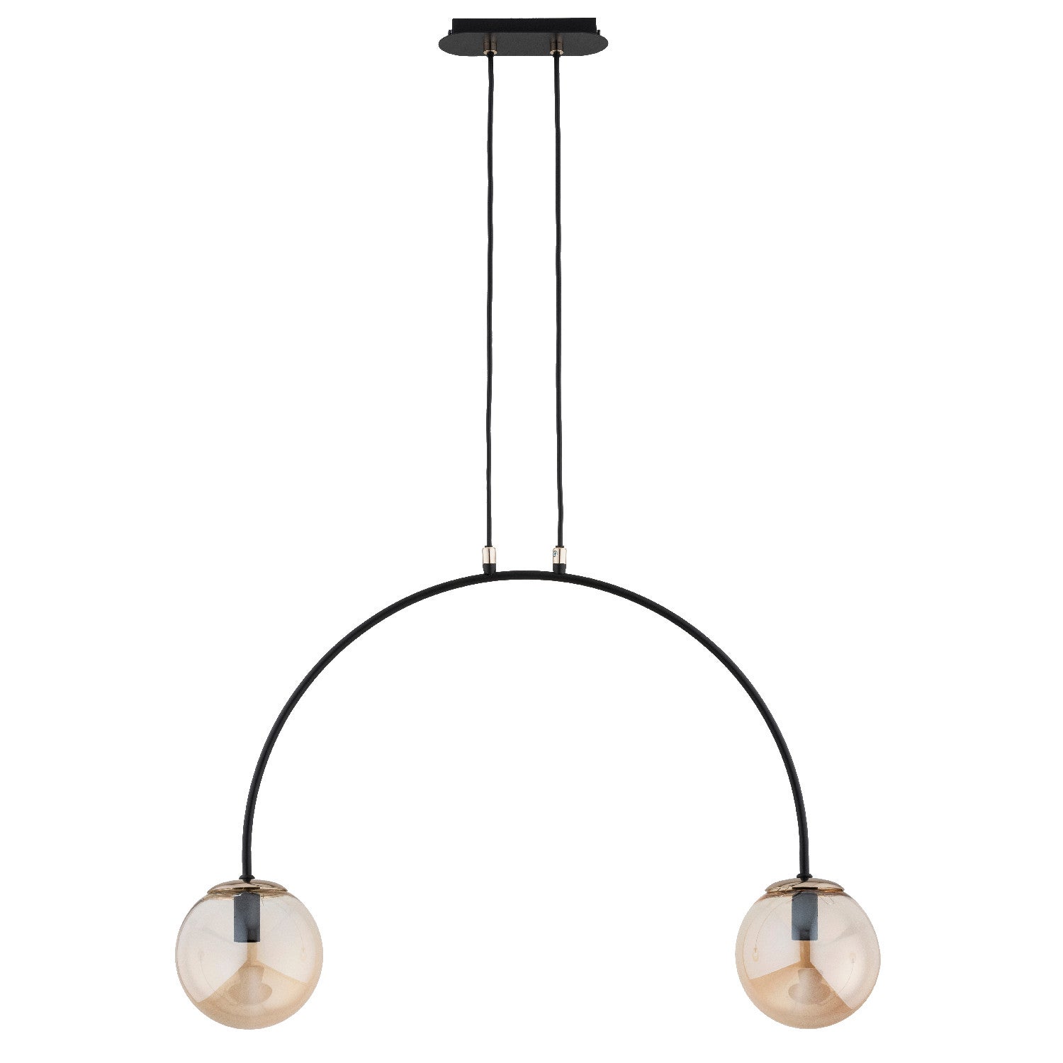 Lampa wisząca Bendo czarno-bursztynowy-złota 2xE14x10W minimalistyczna wym: 105 x 15 x 75 cm metal Alfa