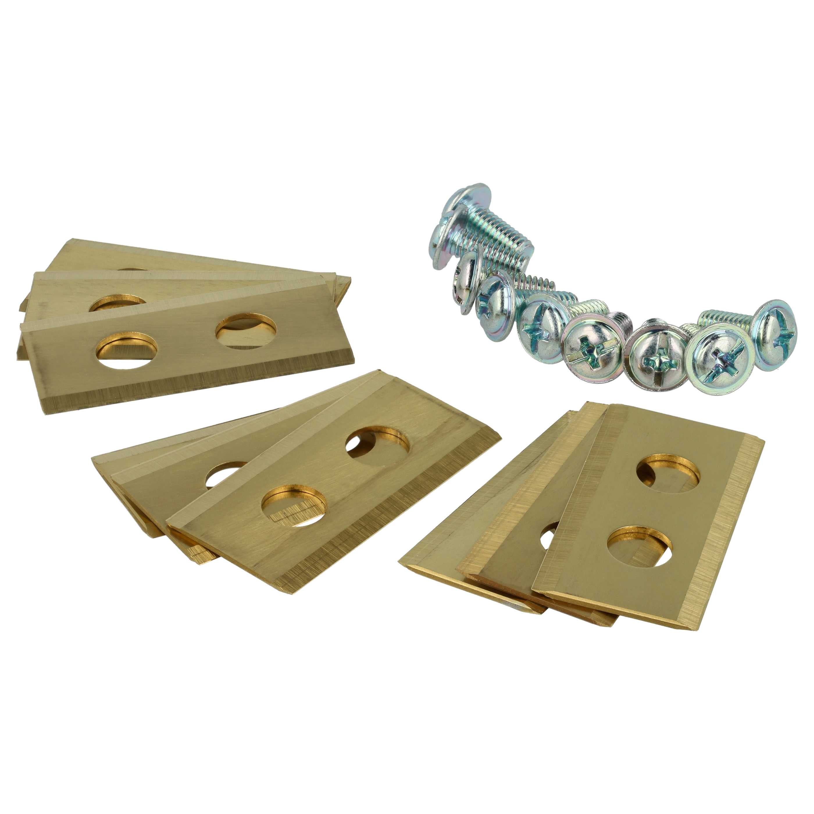 vhbw 18x Lama di ricambio compatibile con Worx Landroid M1000 WG791E.1, M1000i WG796E.1 tagliaerba - oro, in acciaio (rivestito in titanio) - 2