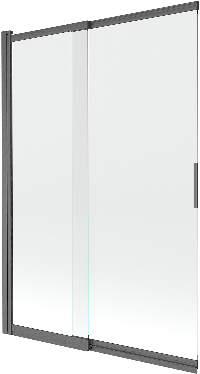Mexen Fox parawan nawannowy 2-skrzydłowy przesuwny 120 x 150 cm, transparent, gun gray szczotkowany - 891-120-002-66-00