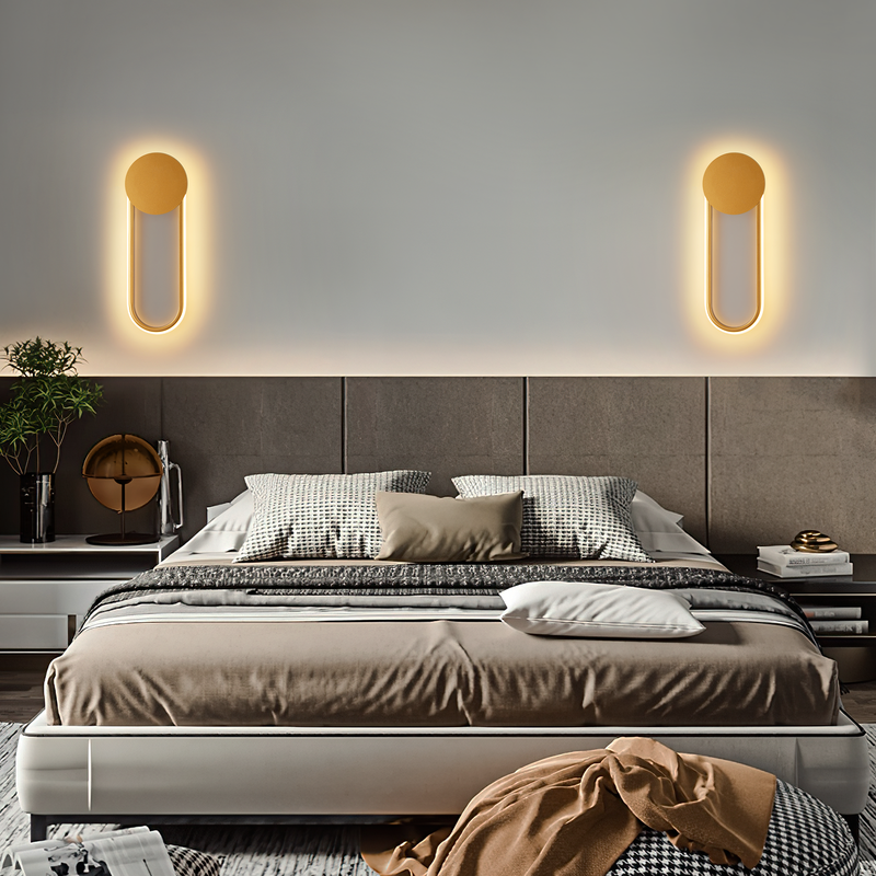 NETTLIFE Kinkiet wewnętrzny LED - 12 W, 41 cm, lampa schodowa, złota, lampa do przedpokoju, nowoczesny design, 3000 K, ciepła biel - 7